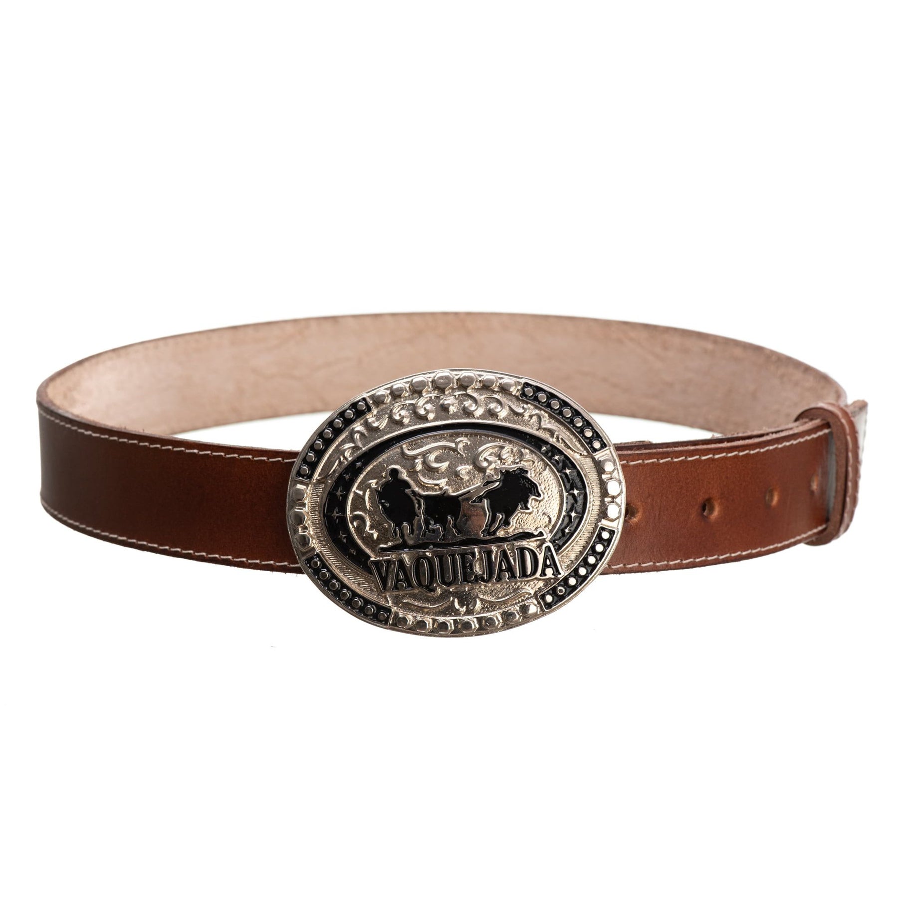 Cinto Country Marrom Couro Legítimo Fivela Vaquejada Removível Estilo Masculino Durável