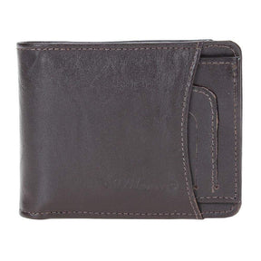 Carteira Masculina DH Couros Couro Legítimo Café Compacta 8 Cartões Porta-Moedas