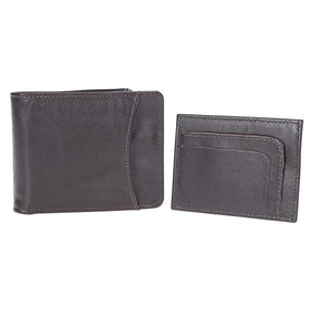 Carteira Masculina DH Couros Couro Legítimo Café Compacta 8 Cartões Porta-Moedas