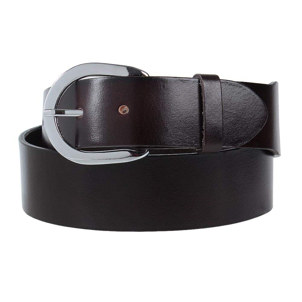 Cinto de Couro Marrom Liso Cow Way 24595 Fivela Removível Unissex Durável