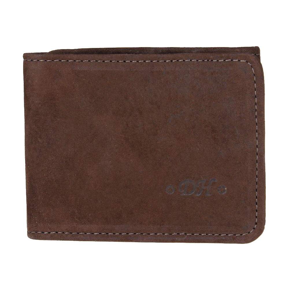 Carteira Masculina DH Couros Pequena de Couro Legítimo Marrom Compacta