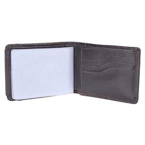 Carteira Masculina DH Couros Couro Legítimo Café Compacta 8 Cartões Porta-Moedas