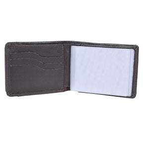 Carteira Masculina DH Couros Couro Legítimo Café Compacta 8 Cartões Porta-Moedas