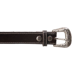 Cinto Infantil Campero Liso Café Couro Legítimo Fivela Simples Ajustável