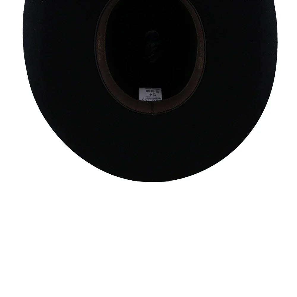 Chapéu Pralana Arena Feltro Preto Unissex, Estilo Country, Lã Premium, Aba 11cm