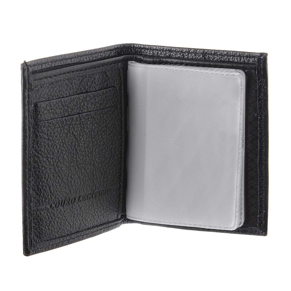 Carteira Masculina Premium DH Couros Preta: Elegância e Organização em Couro Genuíno