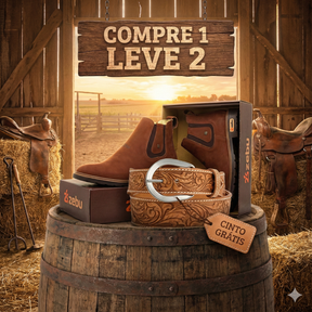 [COMPRE 1 LEVE 2] Botina de Couro - Masculina Conforto + CINTO TEXAS DE BRINDE