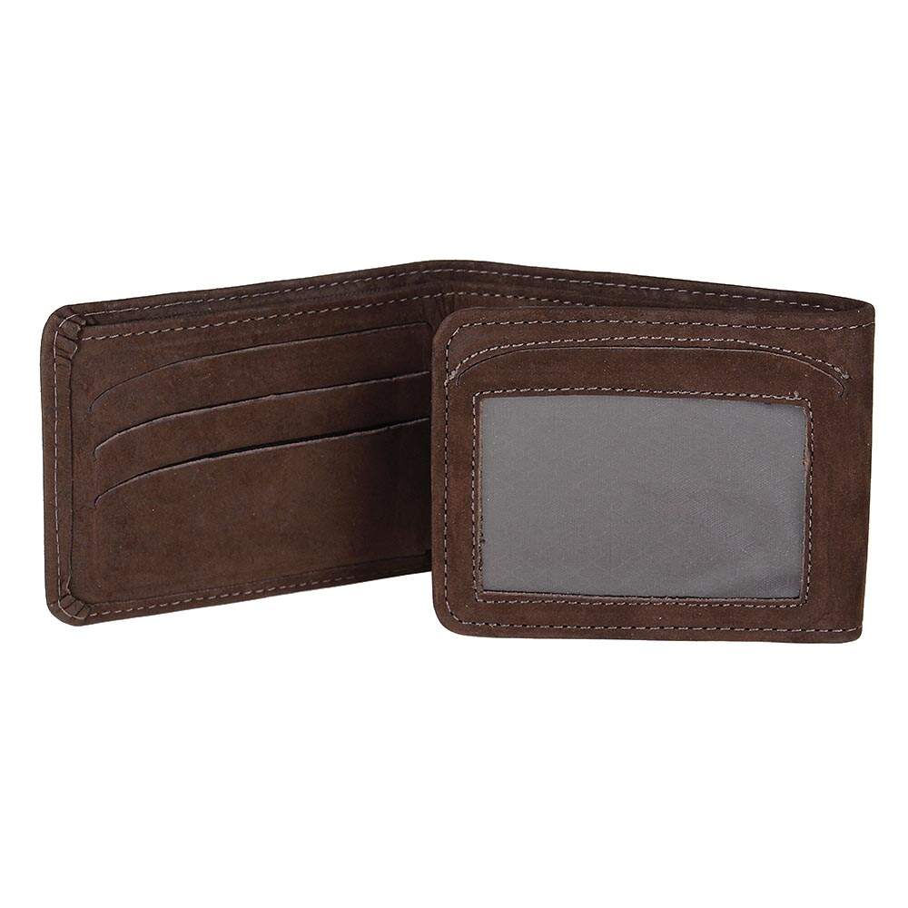 Carteira Masculina DH Couros Pequena de Couro Legítimo Marrom Compacta