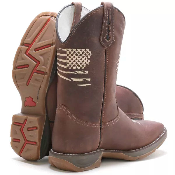 Bota Masculina Workboot General High Country Couro Crazy Horse Café Resistente e Confortável