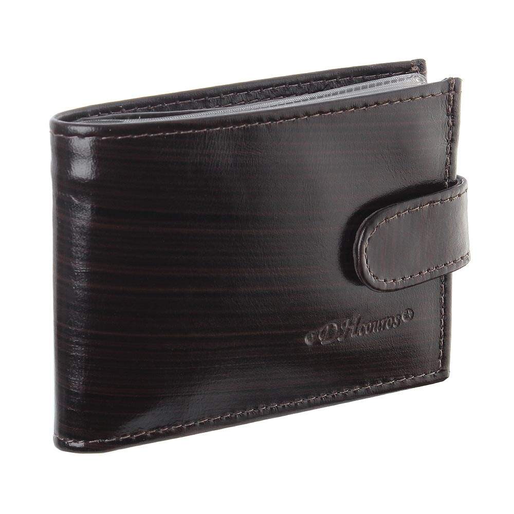 Carteira Masculina de Couro Marrom DH Couros: Porta Moedas, Zíper Interno, Compacta e Segura