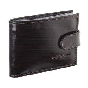 Carteira Masculina de Couro Marrom DH Couros: Porta Moedas, Zíper Interno, Compacta e Segura