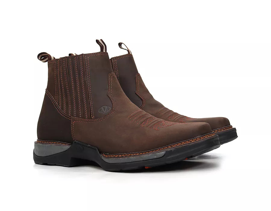 Workboot Vimar Boots 82081 Couro Legítimo Crazy Horse Café Sola Tundra Conforto