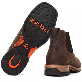Botina Work Zebu Original 93116: Couro Rústico Graxo com Conforto Gel