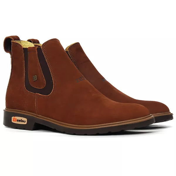 Botina Zebu Original 90040 Gel Couro Terra Masculina Conforto Rodeio Campo
