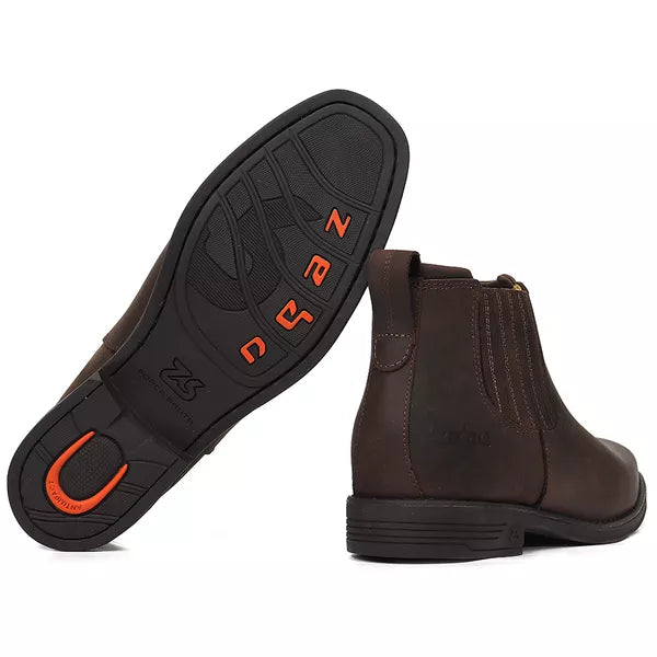 Botina Zebu Original Couro Graxo Gel Confortável e Resistente Estilo Country Autêntico