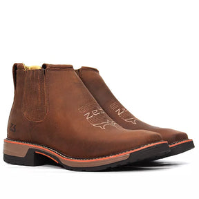 Botina Zebu Original 93020 Couro Genuíno Terra com Palmilha Gel Conforto