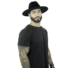 Chapéu Fedora Preto Edição Skull Caveira Fosca Aba Reta 7cm Unissex Estiloso
