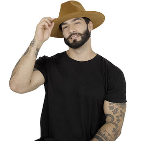 Chapéu Fedora Marrom Unissex Aveludado Aba Reta 7,5cm Estiloso Premium