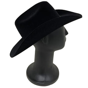 Chapéu Country Americano Aveludado Unissex Preto: Estilo Autêntico e Confortável