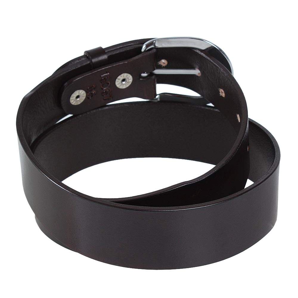 Cinto de Couro Marrom Liso Cow Way 24595 Fivela Removível Unissex Durável