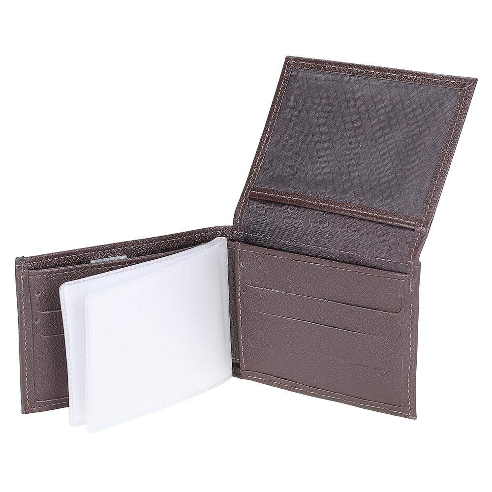 Carteira de Bolso DH Couros Masculina em Couro Legítimo Marrom com 14 Compartimentos