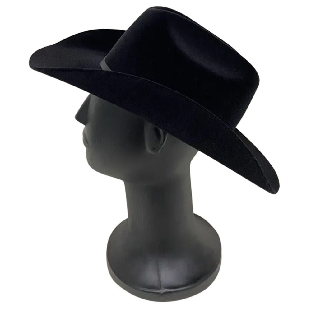 Chapéu Country Americano Aveludado Unissex Preto: Estilo Autêntico e Confortável