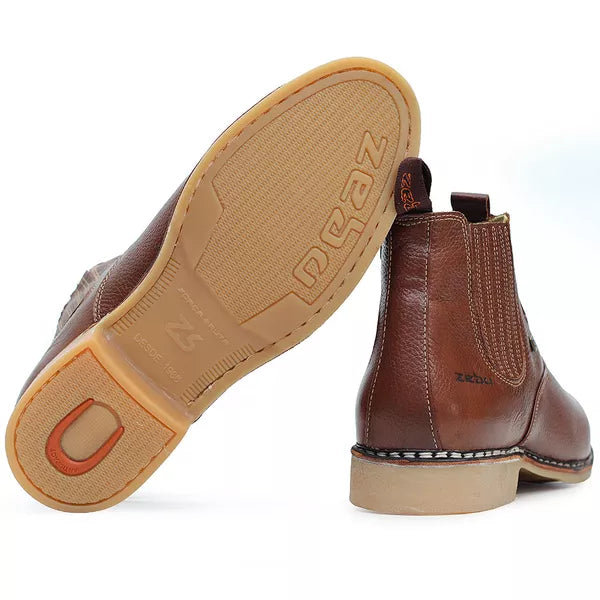 Botina Zebu Original Vira Francesa Whisky Couro Floater Premium Masculina