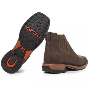 Original Botina Zebu Work Gel Café Couro Rústico 93020: Conforto e Estilo Country
