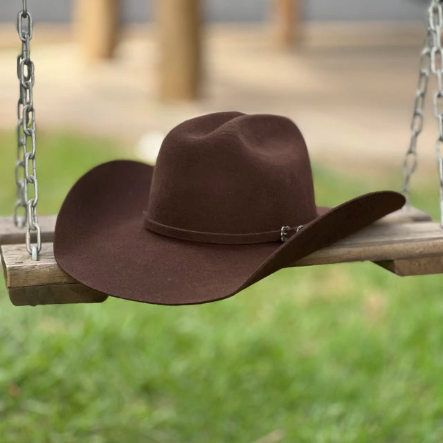 Chapéu Cury Americano Marrom de Feltro, Aba Larga, Estiloso e Confortável