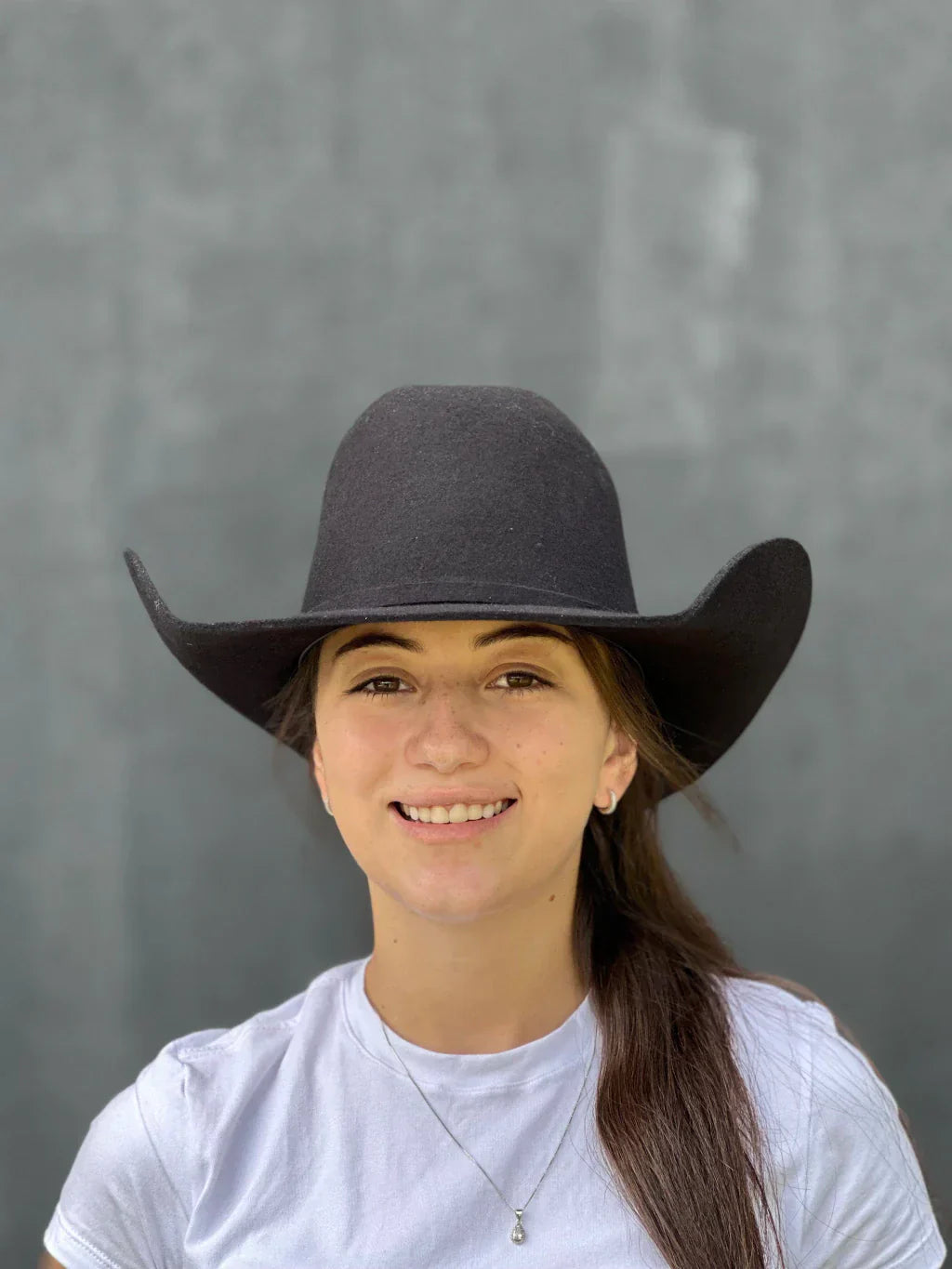 Chapéu Pralana Arena Feltro Preto Unissex, Estilo Country, Lã Premium, Aba 11cm