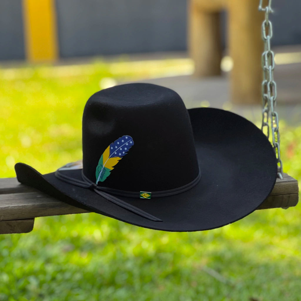 Chapéu Country Eldorado Lã Preto Patria Ultimate Premium, Ajustável e Durável