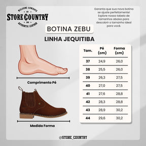 Botina Vira Francesa Zebu Original Nobuck Castor Masculina Confortável Durável Estilo Country