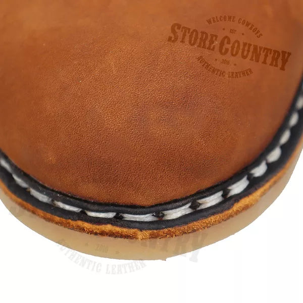 Botina Vira Francesa Zebu Original Nobuck Castor Masculina Confortável Durável Estilo Country
